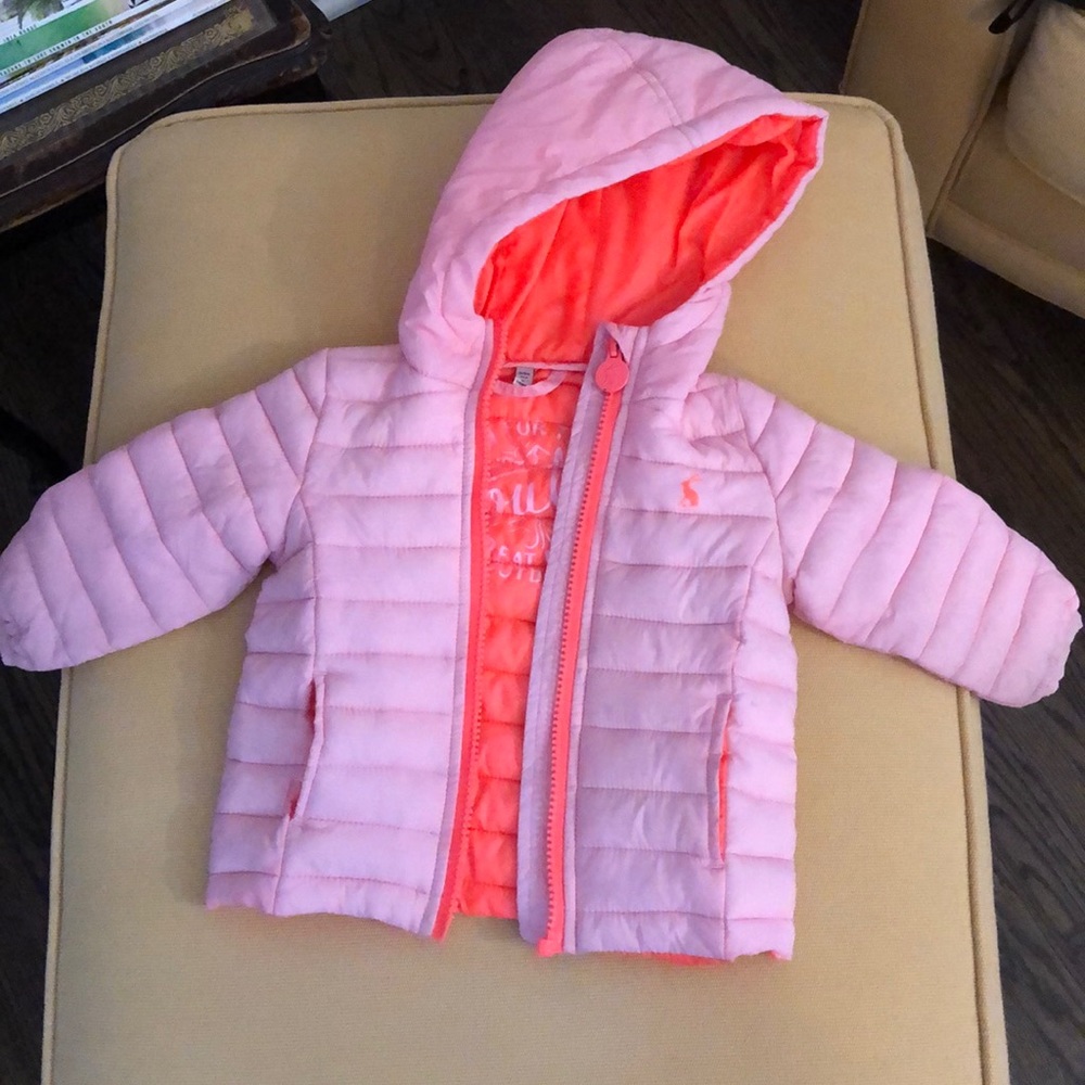 Joules puffer jacket, size 3-6 months